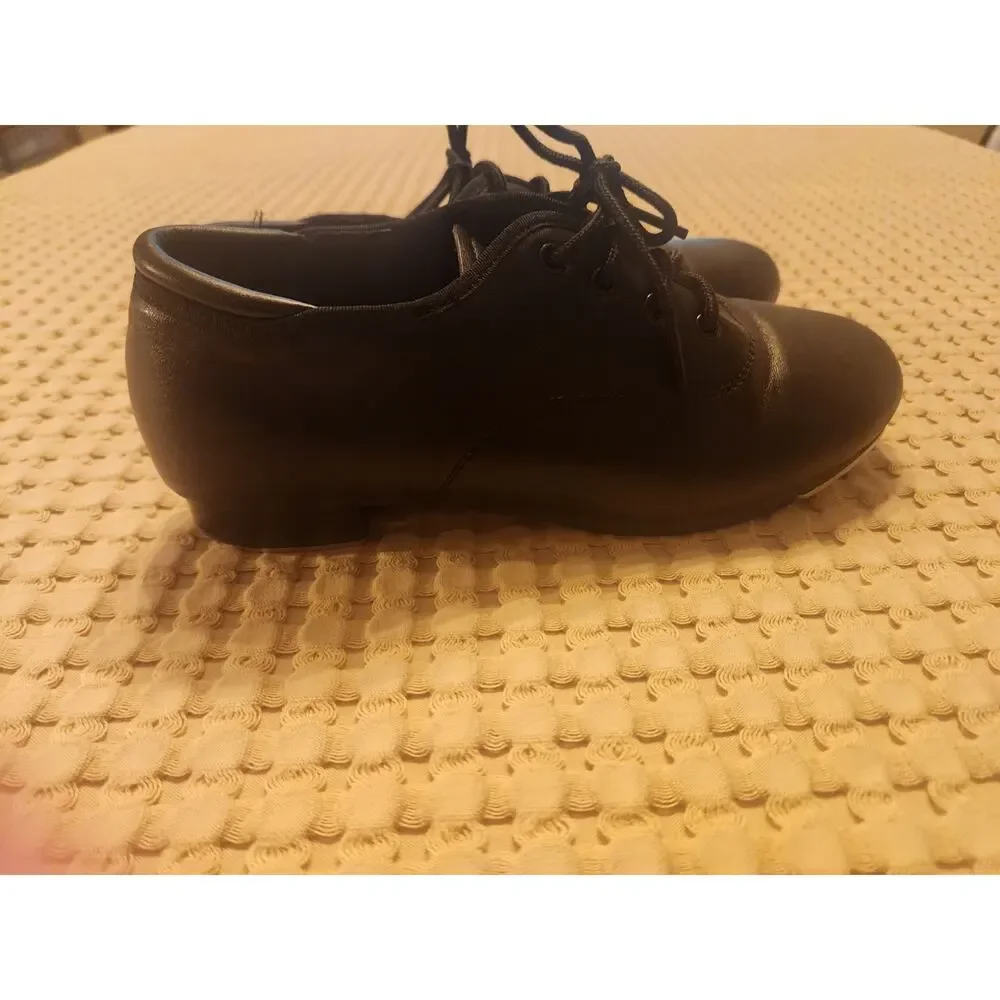 Stelle Black PU Leather Lace-Up Tap Dance Shoes Unisex 3.5